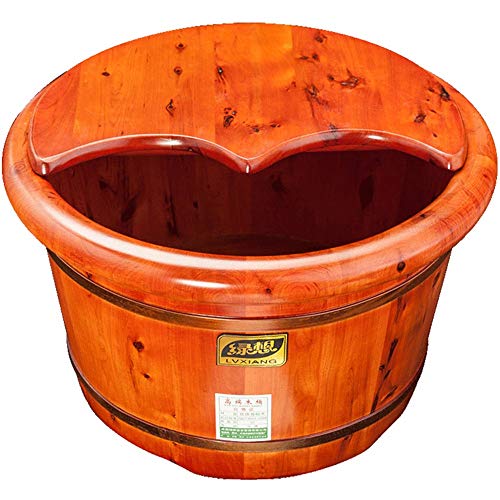 Baño de pies de madera de cedro para masaje y pedicura