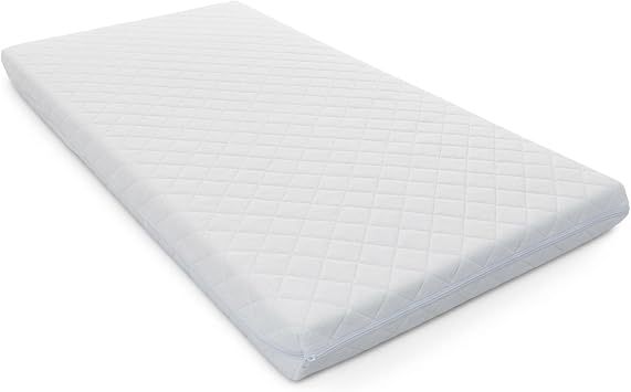 Foam Travel Cot Mattress - Breathable Cot Mattress Quilted Removable & Washable Cover - Cot Bed Mattress Perfect For Crib Mattress - Ideal Use for Toddler Bed 120 x 60 x 5cm