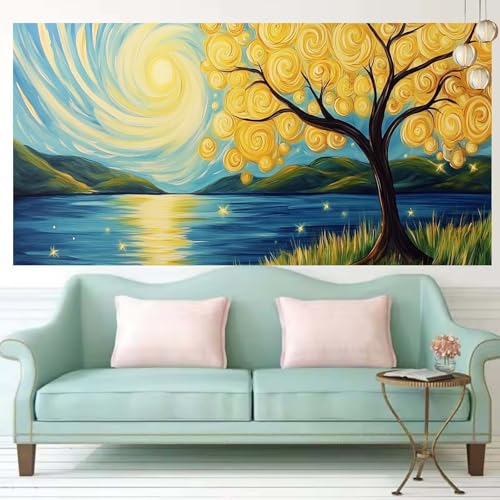 Broderie diamant Arbre de Vie grand format 60x150cm avec strass cristal