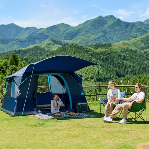 Timber Ridge 6 Person Camping Tent, Large Family Tents Cabin Tent with Vestibule and Storage Pockets, Waterproof PU2000mm Tent for Camping Accessories - Image 2