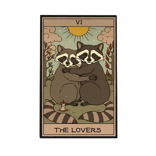 The Lovers Raccoon Tarot Card Pin Brooch, Trash Panda Couple Enamel Pin, Funny Couple Gift For Raccoon Lover Weird Boyfriend Girlfriend, Punny Valentine Brooches, Trashy Animal Lapel Badge, Quirky Romantic Accessories