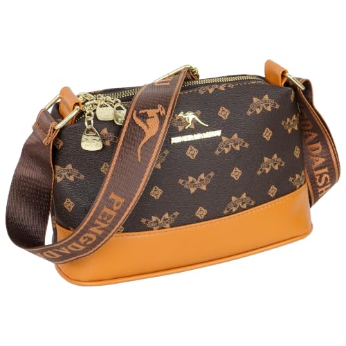 Image of Storite PU Leather Sling Bag, Crossbody Bag with Multi-Compartment for Women and Girls With Adjustable Shoulder Strap -(25x16x9 cm)