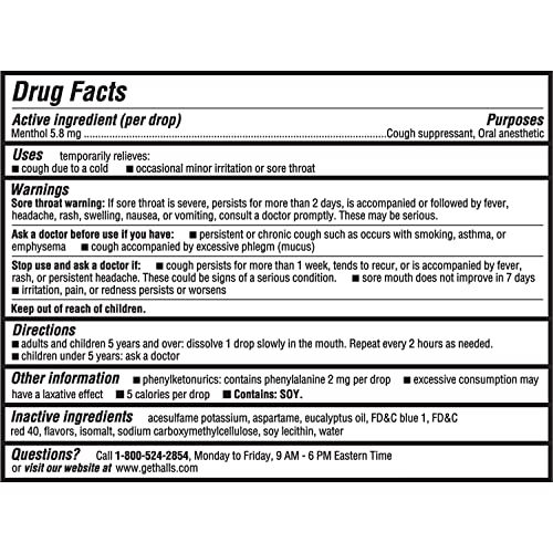 Halls Relief Mountain Menthol Sugar Free Cough Drops, 12 Packs Of 25 Drops (300 Total Drops) 25 Count #TOP6