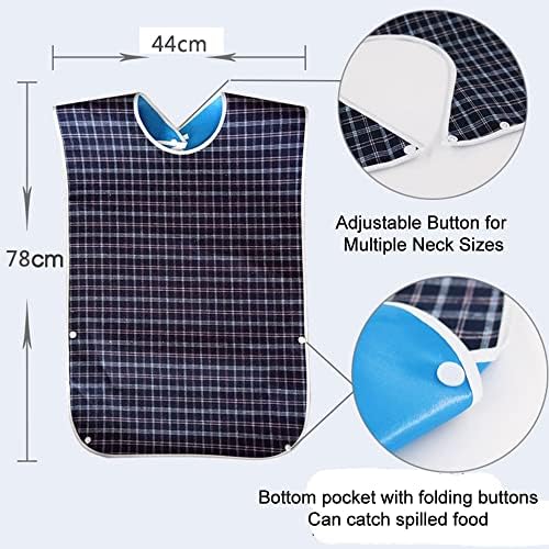 Adult Bibs (3 Pack), Adult Bibs for Men The Eldly Bib Washable Dining Bibs for Elderly Men Women Red,Green,Blue