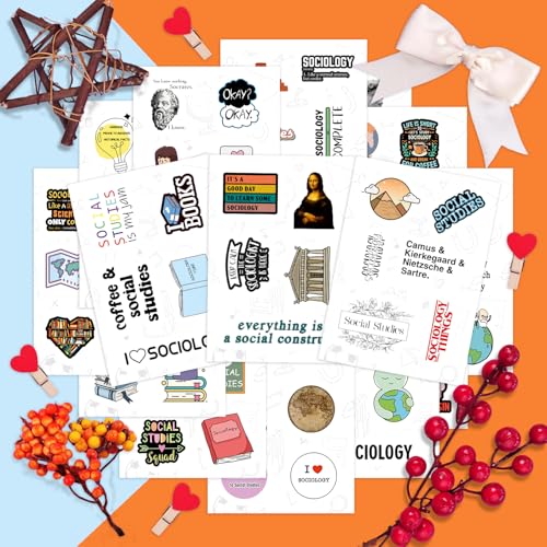 Image of 100Pcs Social Studies Stickers for Water Bottle and Laptop - Social Studies Party Favors & Decorations, Waterproof Vinyl Decals, History and Culture Stickers, Gifts for Women & Men