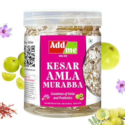 Add me Vark Kesar Amla Murabba Dry Without Sugar Syrup 400G, Fresh Fine Quality amla muraba with pure vegetarian silver coating for strength & immunity