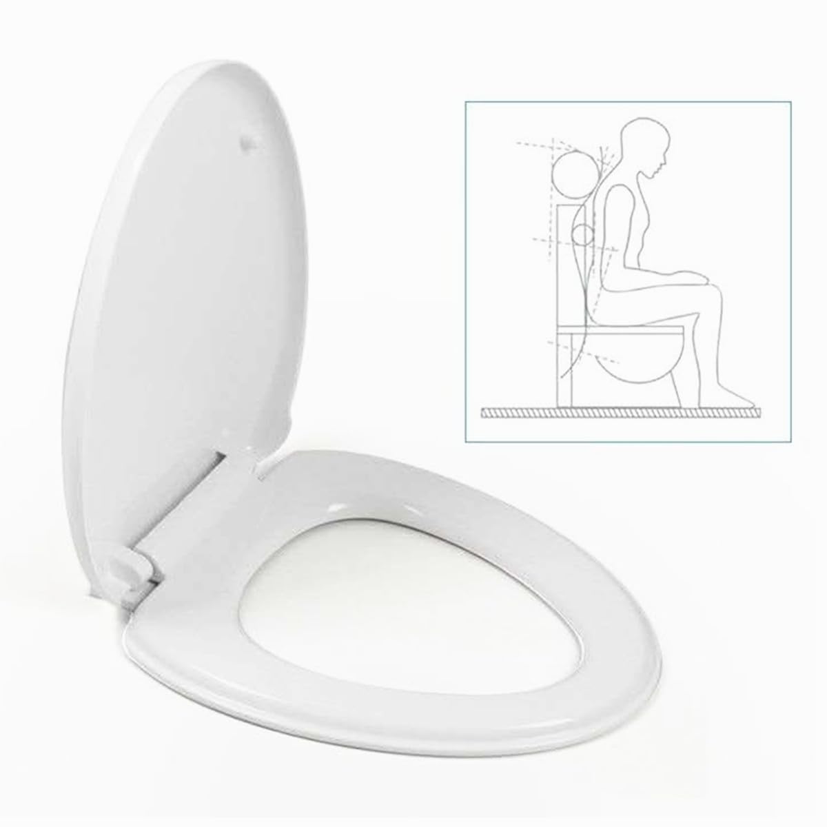 Tapa WC Universal con Cierre Suave, Asiento de Inodoro, Blanco,41x35cm. (Pequeña)