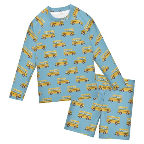 Yellow Car Baby Boys' Toddler Long Sleeved Rashguard Swim Bathing Suit Set B0403428