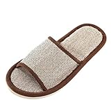 Hausschuhe Damen Herren Unisex Pantoletten Rutschfest Sandalen Flache Badeschuhe Atmungsaktiv Slides Schlappen für Freizeit Strand Urlaub Outdoor Indoor Slipper Leinen Sommer Schuhe Schleife