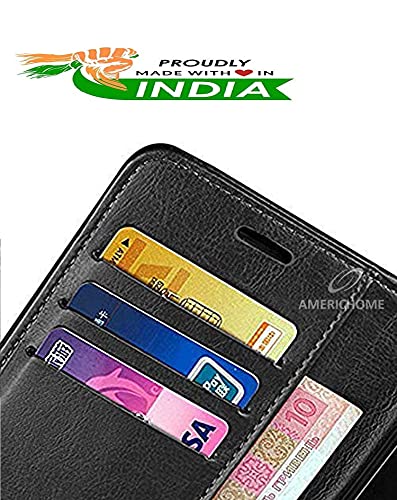 Image of Inside Rubber TPU with Card Pockets Magnetic Closure Protection Compatible with Realme C21, RMX3201 (Blue)