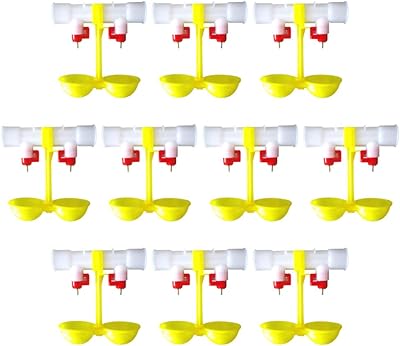 DOITOOL Chicken Water Cups Automatic Chicken Waterer 10Pcs Chicken Water Feeder Chicken Valve Waterer Duck Chick Water Fountain Poultry Water Drinking Cups for Farm Automatic Chicken Waterer