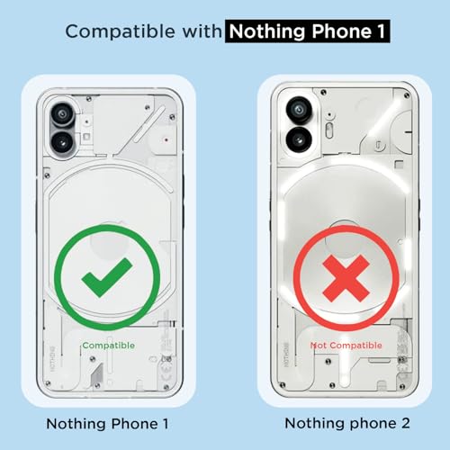 Image of Amazon Basics Back Cover for Nothing Phone 1 Mag-Safe Shockproof PC + TPU Protective Case Magnetic Support Bumper Case (Transparent Mag-Safe)