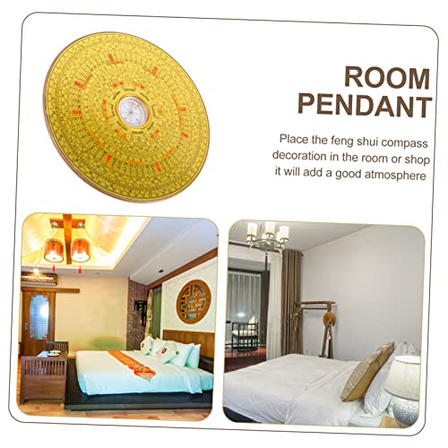 Brújula redonda de aleación estilo Feng Shui decorativa miniatura 3