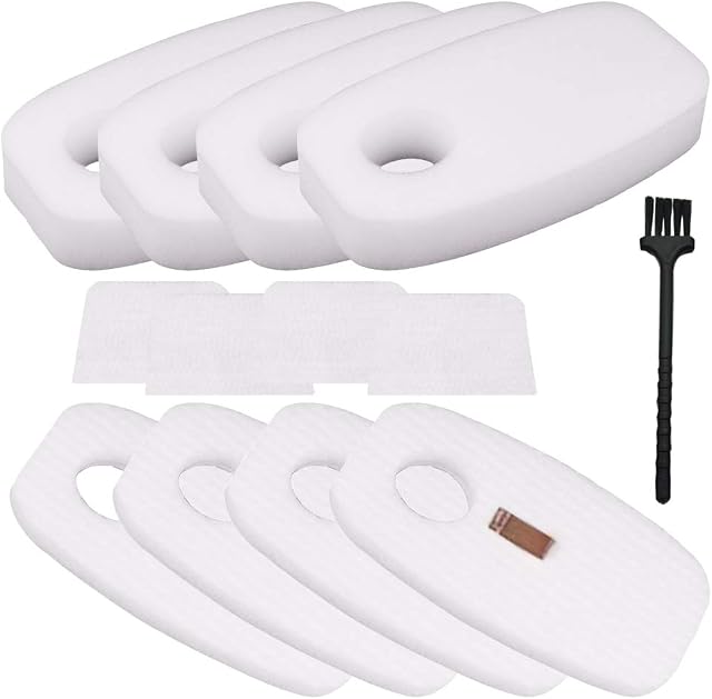 4 Pack Shark Rocket Filter Replacement Shark HV380UKT HV380W HV380 HV381 HV382 HV383 HV384Q Shark DuoClean Corded Stick Vacuum Cleaner Foam and Felt Filters Fit