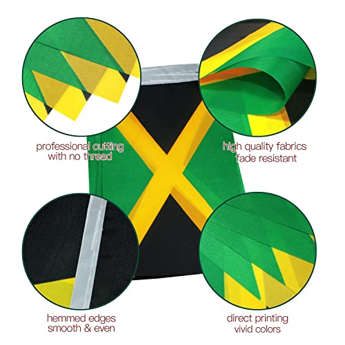 Image of Anley Jamaica String Flag Pennant Flags, Patriotic Events 6th of August Independence Day Decoration Sports Bars - 33 Feet 38 Flags