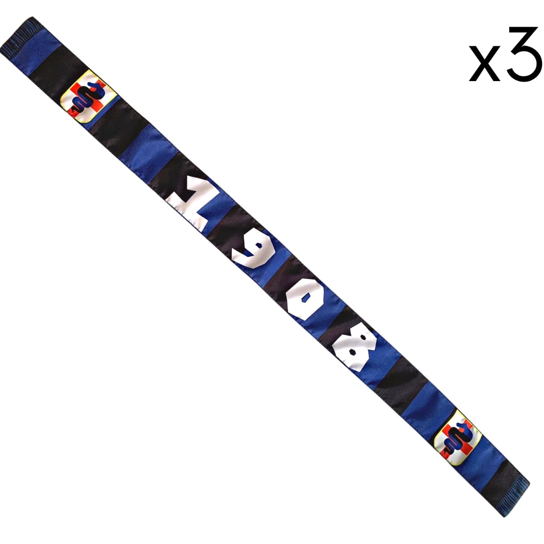NARAMAKI® Attaches Inter 86 x 6 cm noires bleues – 3 bandes pour Tifo 1908 – Gadgets de football