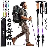 TrailBuddy Collapsible Hiking Poles - Pack of 2 Trekking Poles for Hiking, Camping & Backpacking - Lightweight, Adjustable Aluminum Walking Sticks w/ Cork Grip