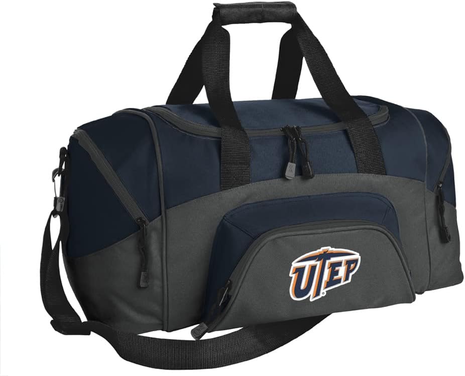SMALL UTEP Gym Bag Deluxe UTEP Miners Travel Duffel Bag or Carryon
