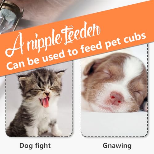 Cosmeria Hochwertiges Kitten Fütterungsset Mit Silikon-Saugern, Wiederverwendbar Und Vielseitig Für Alle Kleintiere