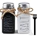 Produktbild Salz und Pfefferstreuer set 2 Teiliges Gewürzstreuer aus Glas für Salz und Pfeffer Salzstreuer mit Pinsel/Trichter, Country/Vintage Western Style Rustikal Dekoratives Mason Jar salzstreuer klein
