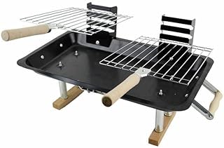 NIGMA® Grill Portable Charcoal Grill Folding BBQ Grill Stainless Steel Hibachi Grill for Tabletop Camping Grill Charcoal Small Grill for Outdoor Barbecues, Picnic, Cooking