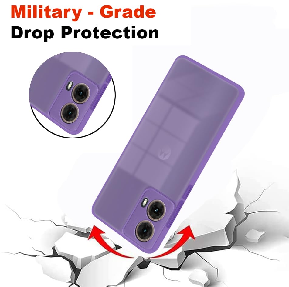 Image of Motorola Moto Edge 50 Fusion 5G / G96 5G Back Cover | Anti-Slip Grip Case | Thin Slim Super Clear | Shockproof Bumper TPU Case for Women Girls (Clear /Purple)