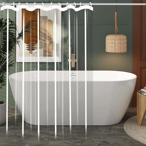 Rideaux de baignoire étanches et lavables avec crochets inclus - 2