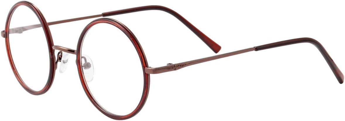 Bestum Round Vintage Plain Glasses for Women Men clear Lens Retro Glasses Frame Non Prescription glasses