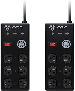 Black Lion Audio PG-P Portable Power Conditioner, 6 Outlets, 9' Cable (Pair) Bundle