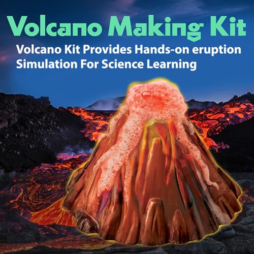 4M Kidz Labs Volcano Making Kit, Science Kit for Boys and Girls Ages 8+, Mould & Decorate a Volcano and Watch It Fizz, Orange - Image 3