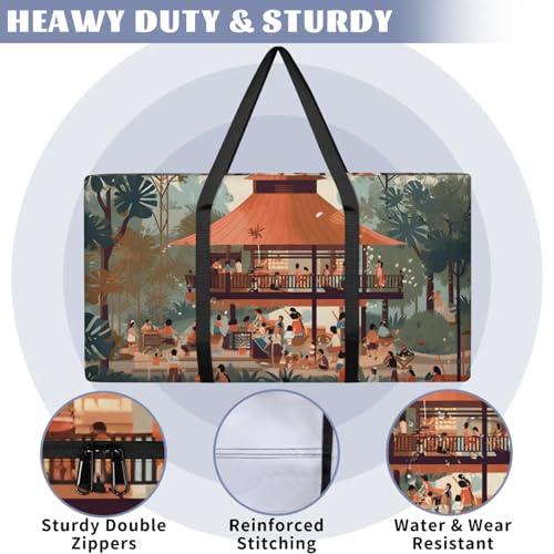 Graffiti City Extra Large Moving Bags Heavy Duty Storage Bags Abstract City Cloth Wrap Around Handles Double Zipper Reusable Convenient Foldable Storage Tote for Travel Camping Space Save3