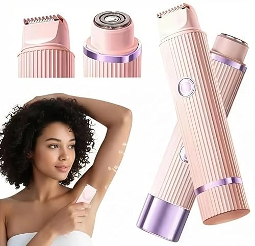 Depilador Eletrico Feminino Facial e Intimo, Rosto 2 em 1, Removedor Pelos, Recarregavel Usb, Navalha Dupla
