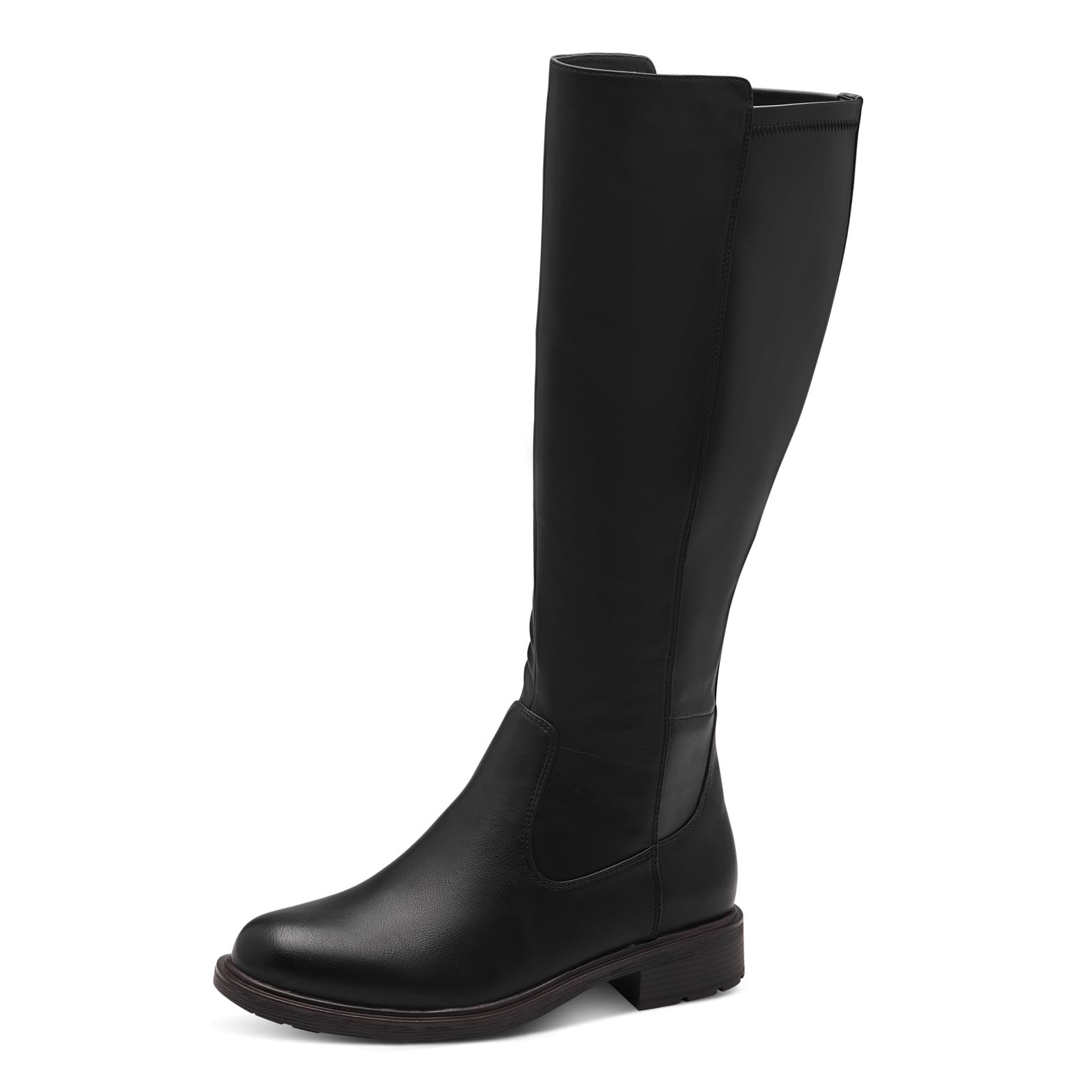 Jana Women’s Tall Boots Flat with Zip Vegan, Black, 7,5 UK
