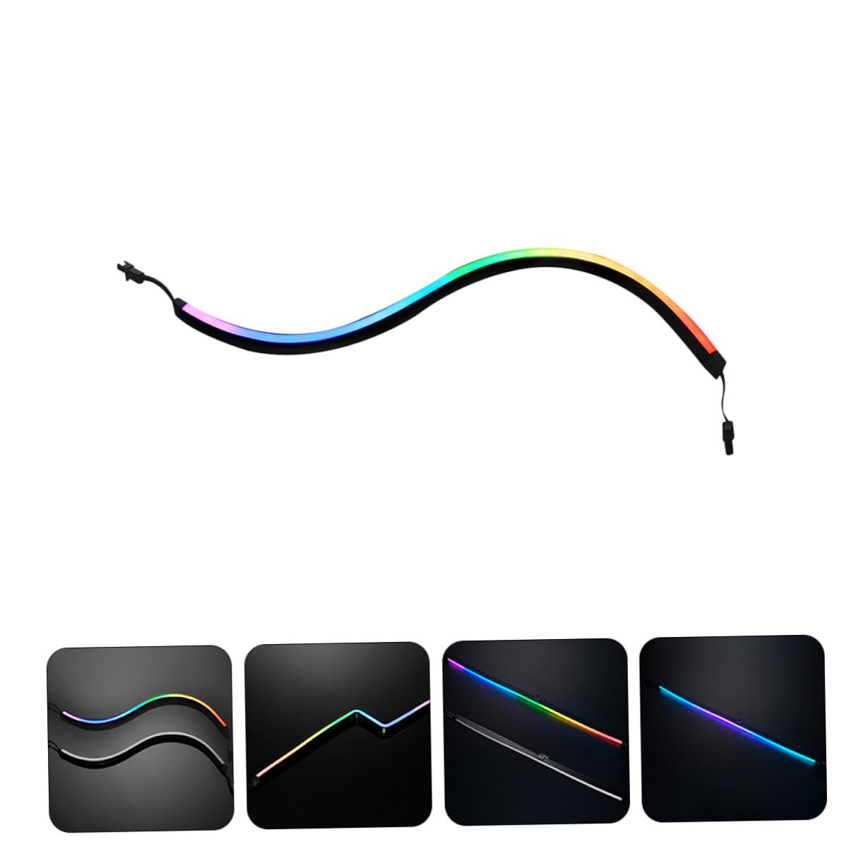 HEMOTON 2pièces Éclairage Pour Châssis Ordinateur Barres Lumineuses Led Rgb Décoratif Pour Pc Accessoires Pour Boîtier Ordinateur Lampe Flexible
