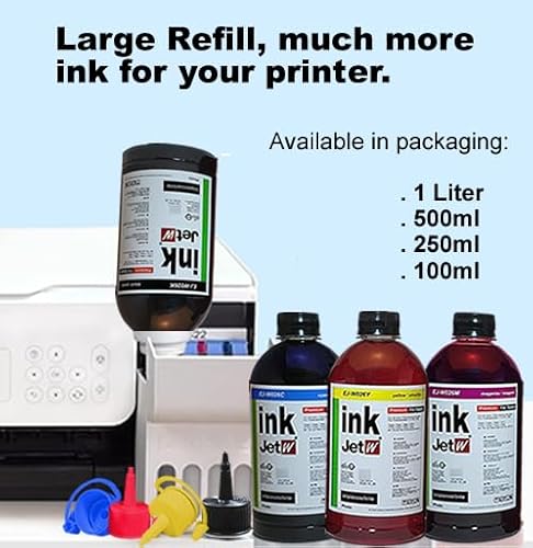 JETW Refil de tinta de alta capacidade 774 664 4 x 250 ml (1000 ml) para refil compatível (não subli