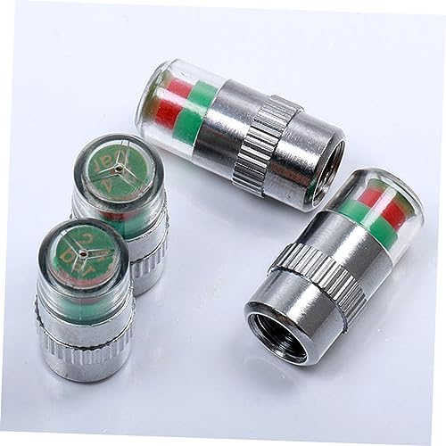 Beatifufu Auto Tire Pressure Monitor Cap 4pcs Tires Car Tire Monitor Cap Auto Tire Pressure Auto Tire Caps Copper Tire Pressure Indicator - Thumbnail 5
