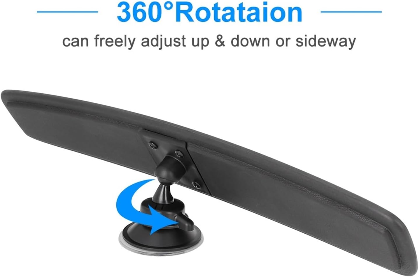 Car Panoramic Rearview Mirror Universal Wide Angle Interior Mirror with Suction Cup(8Inch-21x5.4cm)