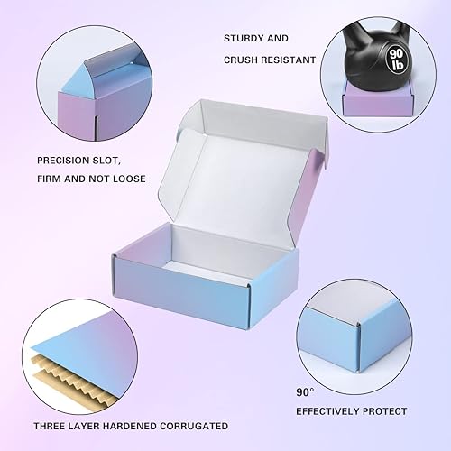 Miniatura 167 de Cajas de envío pequeñas de 6 x 4 x 2 pulgadas para pequeñas empresas, paquete de 30 cajas de correo moradas, caja de embalaje de cartón corrugado