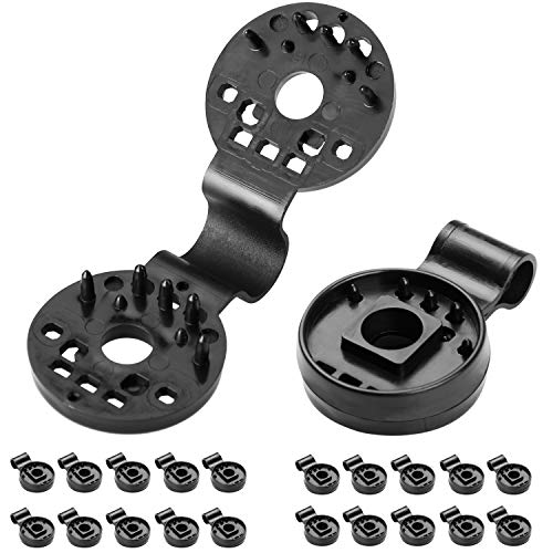 Detex 20 Clips de Montaje Negro de Polietileno para Pantalla antiviento Ø38mm Resistentes a la Intemperie