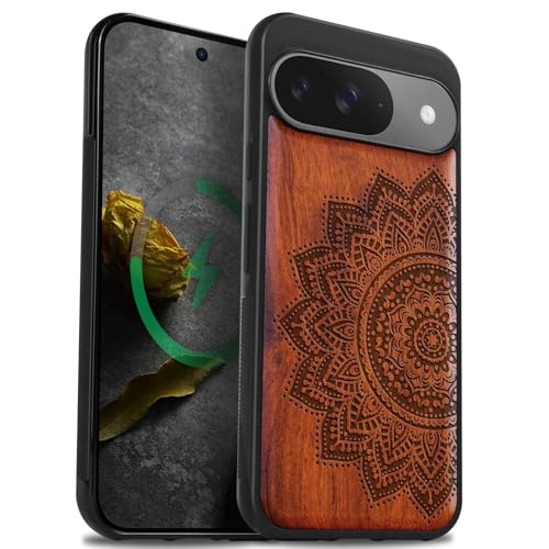 Coque Pixel 9 Magsafe en bois gravé Carveit étui antichoc