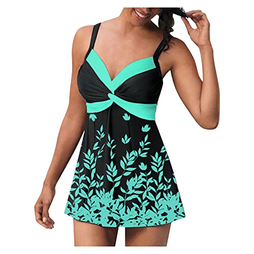 Tankini pour femme maillot tendance et sexy avec culotte haute gainante bleu XL
