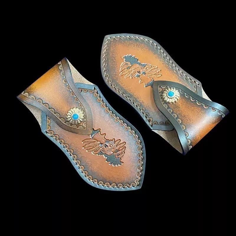 1PC Knife Sheath for Belt, Handmade Leather Protective Cover with Snap Closure is Suitable for Home, Outdoor, Farm