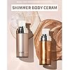 Glitter Body Makeup Shimmer Liquid Bronzer Waterproof Face Highlighter Makeup Blush Illuminator Glow for Face Women Body Glitter Lotion Cosmetics(#3 Bronze Gold)