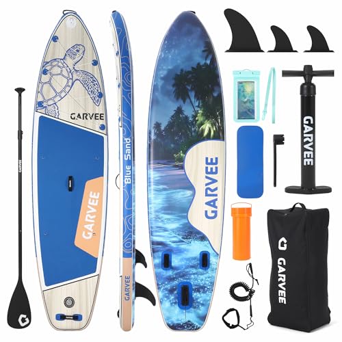 Inflatable Paddle Board,Inflatable Stand Up Paddle Boards with Premium SUP Accessories,450LB High Weight Capacity Wide for Beginners, Large Paddle wit