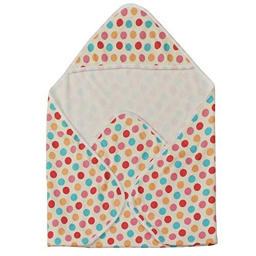 Wildcollect Premier New-Born and bébé Serviette 100% Coton Bébé Serviette De Bain avec Capuche, Polka, Rose | bébé-Loi-187 , Multicoloree , 23x23x3