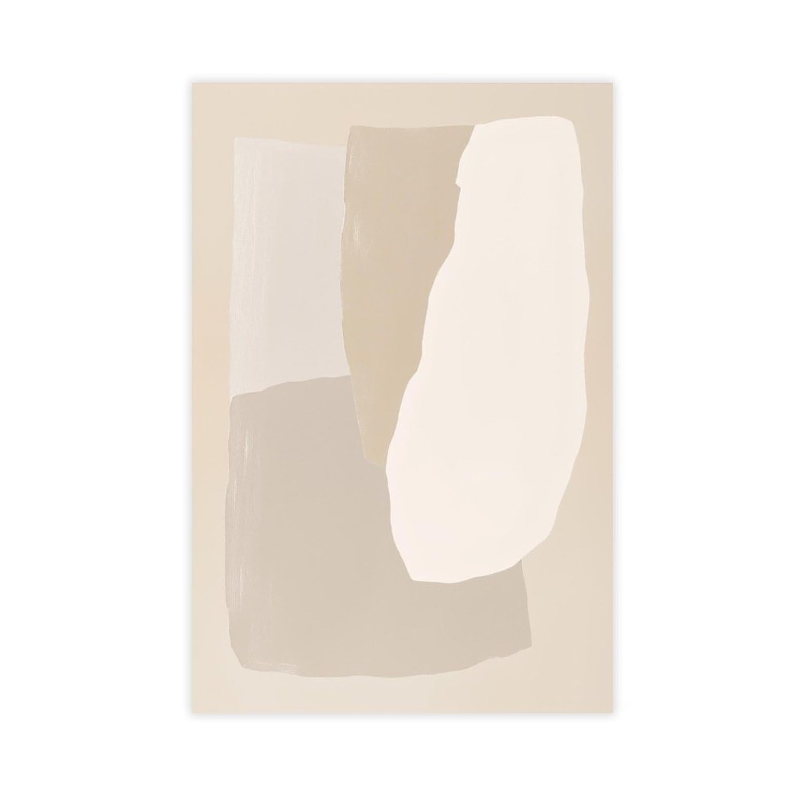 Zguols Beige Abstract And Minimalist Poster 9 Canvas Poster Bedroom Decor Sports Landscape Office Room Decor Gift Unframed Print 16" L X 24" W