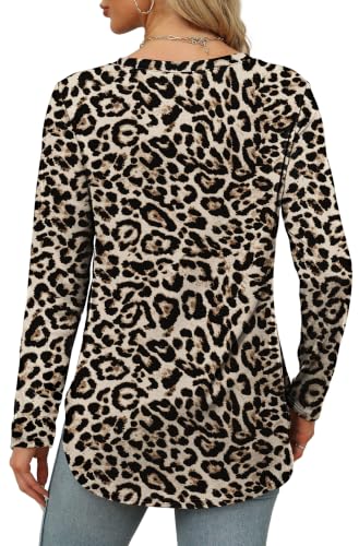 Image of XIEERDUO Womens Long Sleeve Round Neck Shirts Side Split Basic Loose Tunic Tops Casual 2026