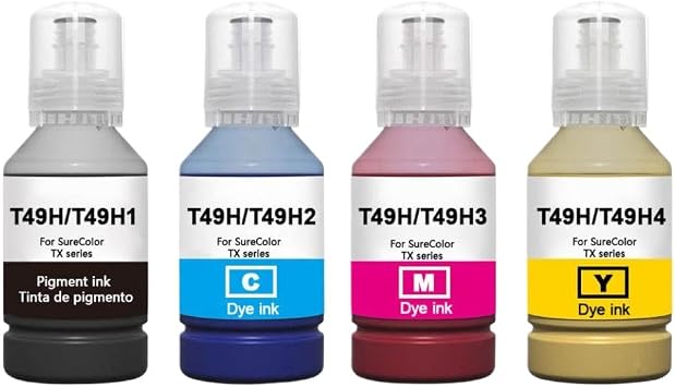 T49H T49H1 T49H2 T49H3 T49H4 Color Compatible Refill Pigment Dye Ink Compatible with Printer Supplies SC-T3100X SC-T3170X SC-T3170X24BKCMY-4 Colors