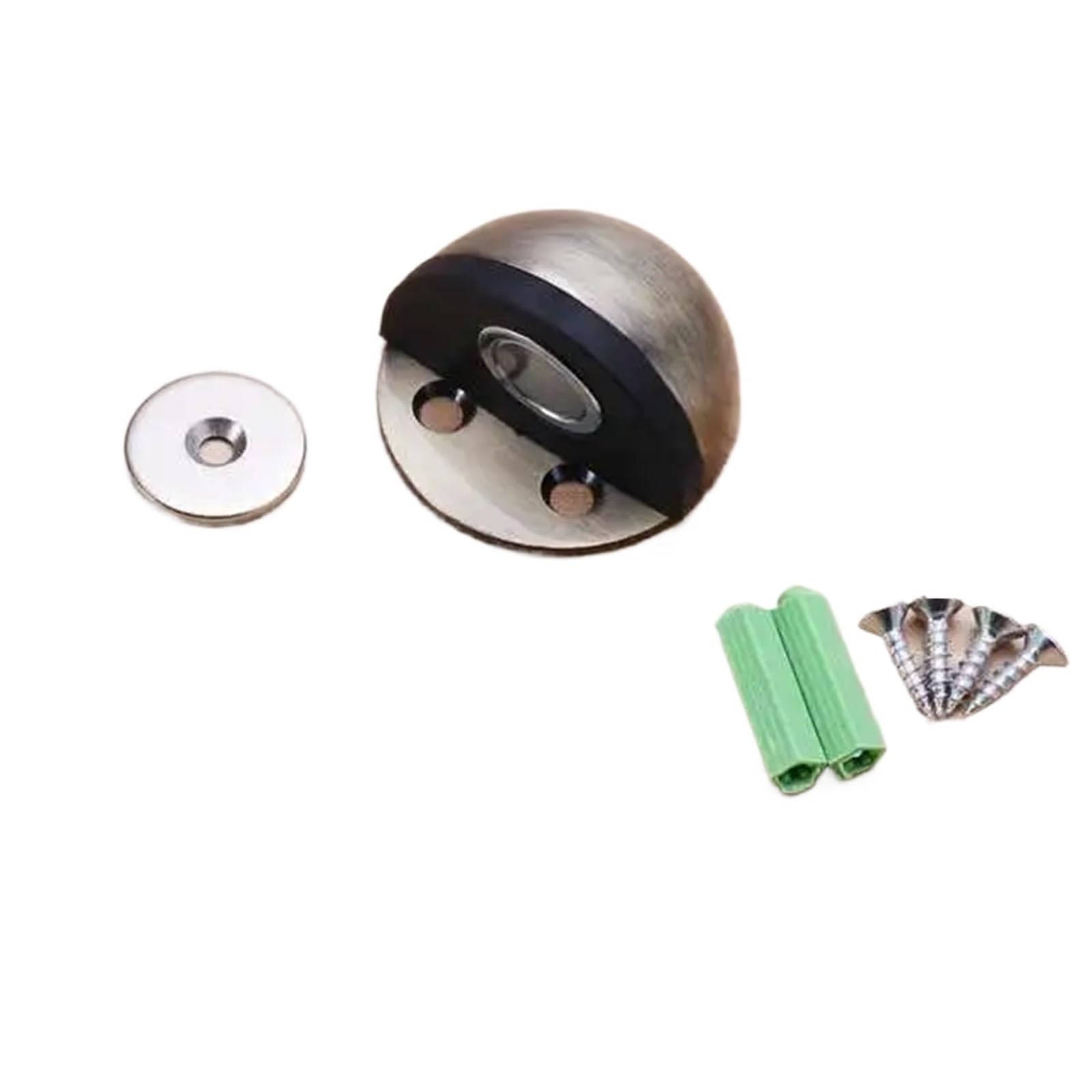 Door Stop Stainless Steel Dual Door Stopper Nail-Free Catch Wall Protector Bumper Wedge Stop Floor Holder of(Color3)