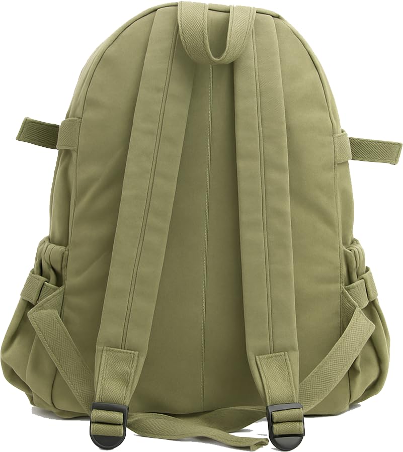 Army Universe Mini Everyday Solid Canvas Backpack, Compact Book Bag Rugged Washed Cotton, Olive Drab2